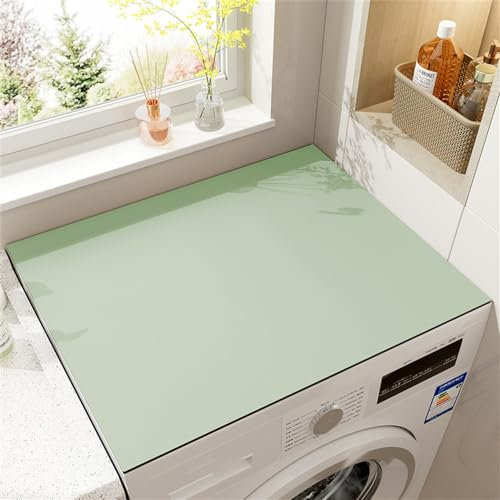 Odot Tapis de Protection pour Dessus de Machine à Laver, Antidérapant Découpable Housse de Machine à Laver pour Machine à Laver ou Sèche-Linge Buanderie Réfrigérateur Cuisine (Vert,60x60cm)