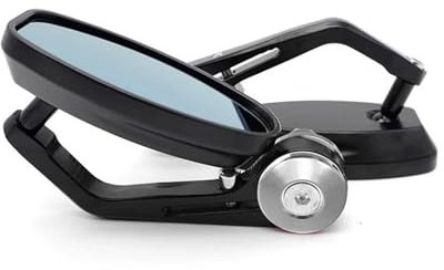 Lenkerendenspiegel Für Z650 Für V&ulcan S 650 Z750 ZZR400 Z1000 2008 Z900 VN800 VN1500 ZX10R Motorrad 7/8'' & 22MM Rückspiegel Motorrad Rückspiegel(Silber)