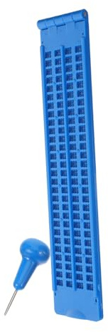 Healeved 1set Tavoletta Braille Plastica Con Punteruolo Kit Per Scrittura Braille Per Persone Non Vedenti Strumento Didattico Pratico e Riutilizzabile