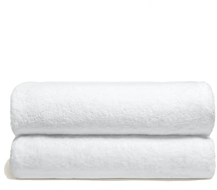 Italic Ultraplush 100% Australian Cotton Towels - Set of 2 Luxury Bath Towels, Quick Dry Plush and Absorbent, Heavy Duty Large Bath Towels, 800GSM Towels for Bathroom & Spa (White)