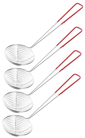IMIKEYA 4stücke Sieblöffel Mit Griff Zum Braten Für Tiefe Friteuse Nudelsieb Skimmer Zum Abseihen Für Küche Und Teeliebhaber