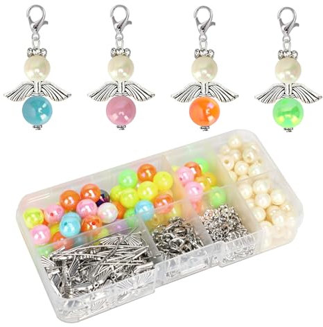 GOZINA 50 Sets Basteln Erwachsene Schutzengel Anhänger, Schutzengel Engel Schlüsselanhänger und Engel Anhänger Use for Hochzeit Gastgeschenk, Gastgeschenke Hochzeit, Gastgeschenk Taufe