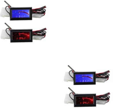 ULTECHNOVO 4stücke Digitale Elektronische Thermometer Mit Eingebettetem Zeiger Lcd-anzeige Präzise Temperaturmessung Für Küche Kühlschrank Wasserbehälter Und Terrarium