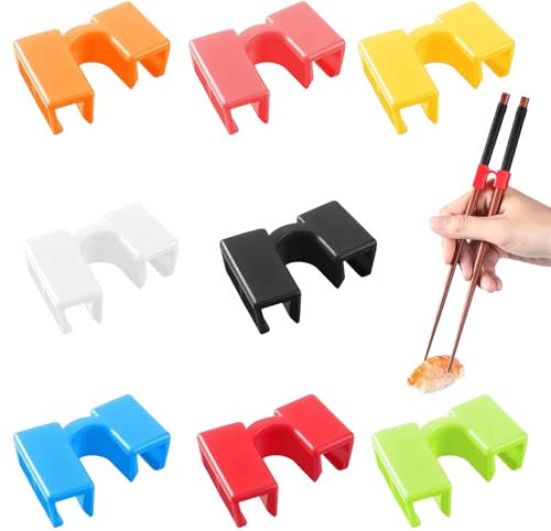 8 Pcs Chopsticks Beginner Helper, Kids Chopstick Helpers, Training Chopsticks Reusable, Plastic Non Slippery Heat Resistant Training Chopstick, for Many Age Adults, Beginner, Trainers or Learner