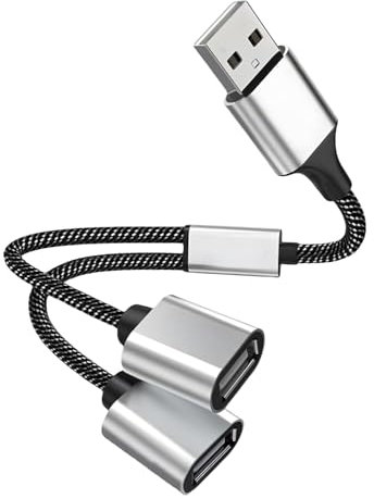 Sharelove USB Splitter 2 Port Practical Double USB Adapter, USB Male to Usb Double Female Adapter for Charging/Data Transfer/OTG Functions Usb Extender Hub Compatible with Laptop Mac Car