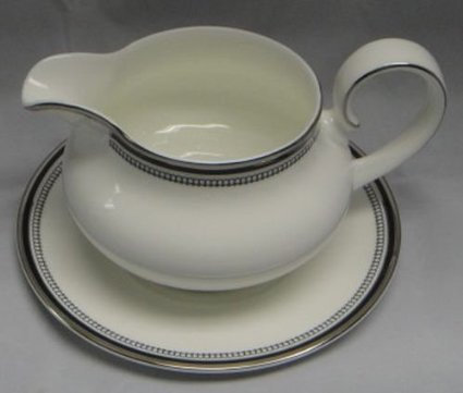 Royal Doulton Sarabande Pattern Round Gravy Boat and Stand - Fine Bone China