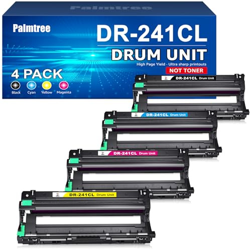 Palmtree DR241CL DR-241CL Tambor Compatible con Brother DR241CL DR 241CL para Brother HL-3140CW HL3140CW HL-3150CDW MFC 9330CDW DCP-9020CDW DCP-9015CDW DCP 9020CDW MFC 9140CDN MFC 9340CDW (4 Piezas)