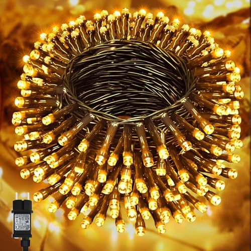 Lincentra 40M 400 LED Weihnachten Lichterkette Außen mit Stecker für Garten