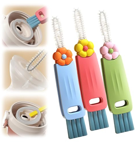 Water Bottle Cleaning Brush, 2025 New Bottle Cleaning Brush, Portable Bottle Brushes for Cleaning, Cleaning Tools for Home Kitchen, Tools for Cups and Lids (green＋blue＋red)