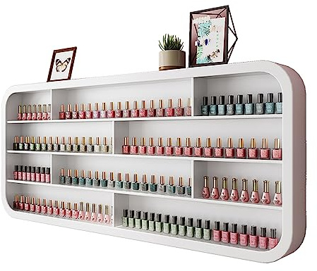 ZBJDX SminkorganisatöR I Trä, VäGgmonterad Hylla FöR Nagellack, RektanguläR FöRvaringshylla FöR Nagellack, VäGghylla FöR Parfym I Vitt,1.2m