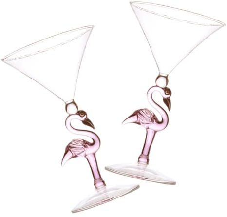 FUNNETOYU 2 pièces Verres à Vin Originaux Verre Rose Lot de Coupes Multi-fonctions pour Cocktails Fêtes et Mariages Élégantes et Polyvalentes