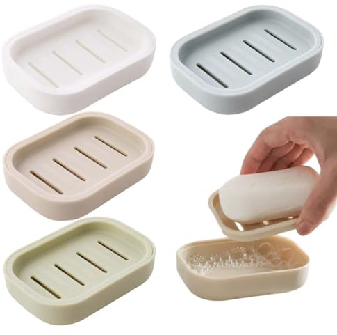 4 Pièces Boîte à Savon Voyage, Égouttoir à savon pour la Maison, boite savon voyage,Salle de Bain, Randonnée, Voyage, Camping et Autres activités de Plein Air