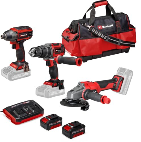 Professional Pack 3 machines sans fil BL - Power X-Change (Meuleuse d'angle, Visseuse à choc, Perceuse-visseuse percussion) + Twincharger et 2 Batteries 4,0Ah + Sacoche E-Case