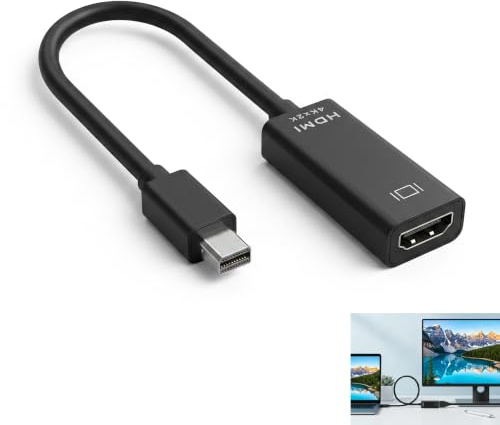 Adaptador Mini DisplayPort HDMI 4K 30Hz, Adaptador Mini DP 4K 30Hz Compatible con Thunderbolt 1/2, Convertidor DP para MacBook Pro, MacBook Air, Surface Pro, iMac, XPS, HDTV, Monitor y Proyector