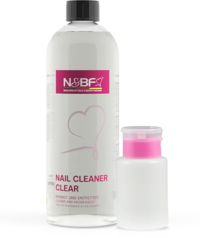 NAILS FACTORY | N&BF Nagel Cleaner Set 1000ml+Dispenser - 70% Isopropanol Alkohol isopropylalkohol – für Gelnägel – Nagelreiniger – kosmetisch rein zum Reinigen & Entfetten (Rosa 150ml)