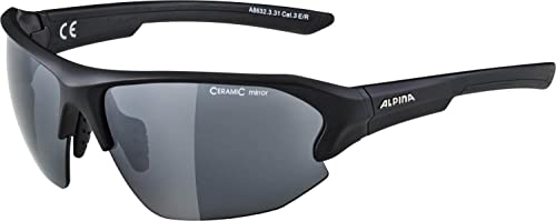 ALPINA LYRON HR - Verspiegelte und Bruchsichere Sport- & Fahrradbrille Mit 100% UV-Schutz Für Erwachsene, black, One Size