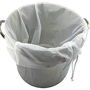 LERORO® 2-Pcs Reusable Nut Milk Bag, Almond Milk, Cold Brew Coffee Tea Filter,Food Strainer,Mesh Nylon Cheesecloth,Reusable Drawstring Straining Brew in a Bag(Large,10 X 12 Inches)