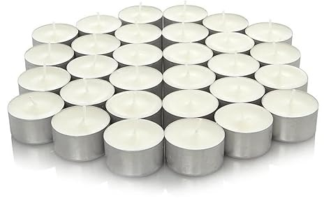 We Can Source It Ltd – 400 White Tea Light Candles Unscented – 8 Hour Burn Time – Smokeless, Non-Toxic, Clean Burning – Ideal for Christmas, Weddings, Parties, Power Cuts & Everyday Use