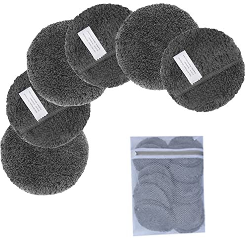 KinHwa Almohadillas Desmaquillantes Reutilizables Discos Desmaquillantes de Algodón, Almohadillas Cosméticas de Maquillaje Lavables Desmaquillador Make Up Limpieza Facial Pad 6 paquete Gris oscuro