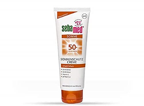 Sebamed Sonnenschutzcreme mit Lichtschutzfaktor 50+, täglicher wasserfester Sonnenschutz mit dem pH-Wert 5,5, für das Gesicht, ohne Mikroplastik, 75 ml