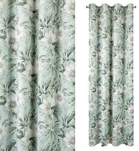 Eurofirany - Tenda vellutata con Stampa Floreale, con Occhielli, 240 g/mq, 140 x 250 cm, 1 Pezzo Morbido, soffice, Moderno, Classico, Soggiorno, Camera da Letto