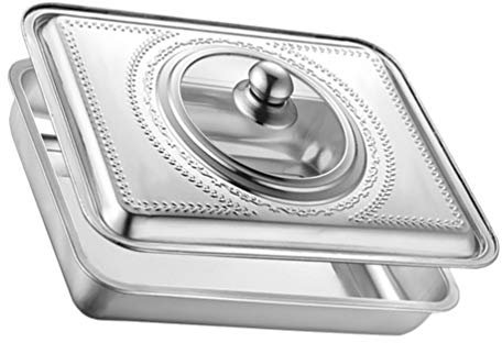 Cabilock Rechteckige Pfannendeckel Universeller Topfdeckel Universal Topfdeckel Universelles Pfannendeckel-ektangle Metalltopfdeckel Käseschmelzkuppel Glastopfdeckel Pfannenabdeckung Dampf
