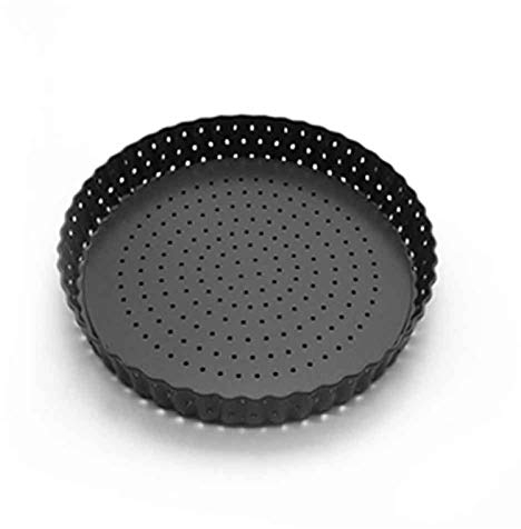QOTSTEOS Bandeja de pizza, sartén para pizza con agujeros, acero al carbono, multifuncional antiadherente para pizza, sartén perforada para pizza (tamaño: 20 cm)