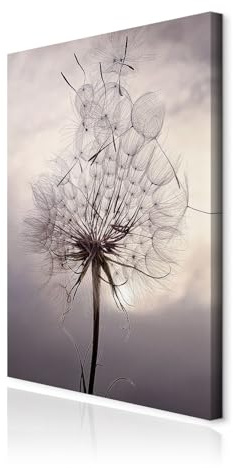decomonkey Wandbilder Pusteblume 80x120 cm 1 Teilig Leinwandbilder Wanddeko | Strukturleinwand, Holzkeilrahmen, Bild auf Leinwand, Kunstdruck, Wohnzimmer, Wanddekoration, Pflanzen, Löwenzahn, Natur