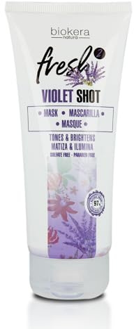 SALERM - Mask - Biokera Fresh Violet Shot Mask - 200 ml - för blont hår, med grått hår, trådar eller missfärgningar, förhindrar åldrande och oxidation - missfärgning och blekning