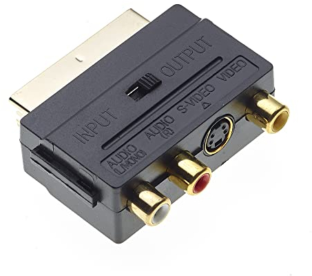 Keple Adattatore SCART, Confezione da 2 - convertitore adattatore audio 1x SCART, 3x RCA