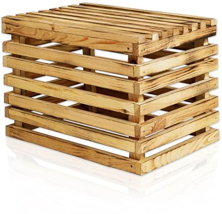 Lycce Holzkiste Wandelbar, Holz geflammt 30L (40 x 32 x 29 cm)
