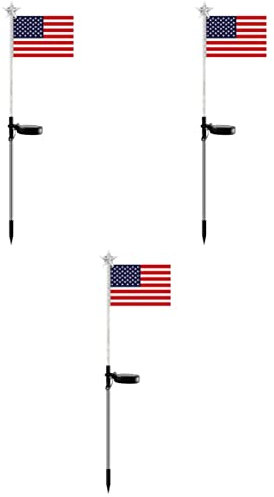 Uonlytech 3stücke American Flag Solar Stake Lights Wasserdichtes Solarlicht Für Garten of July Dekoration Led Außenbeleuchtung Mit Fahnenmotiv Für Festliche Anlässe Und Gartenpartys