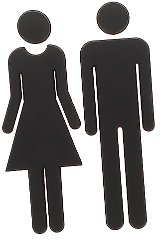 KICHOUSE Segnaletica Bagno in Acciaio Inossidabile Nero Satinato Targhetta Uomo Donna Adesiva Facile Installazione Per Hotel Ristoranti e Negozi