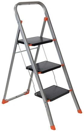 Marchepied Pliable 3 Marches – Sécurité et Stabilité | Escabeau en Acier pour Maison, Bricolage et Cuisine