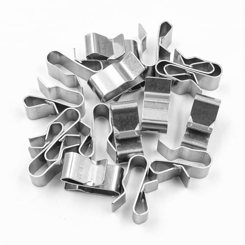 ANCLLO Pack of 50 Solar Panel Cable Clip Solar PV Wire Clamps Clips 23 x 10 mm? Stainless Steel Pendant Wire Clamps for Electrical Cable Management
