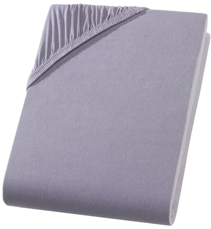 Visaggio Classic Spannbettlaken 100% Baumwolle Jersey Spannbetttuch Bettlaken Betttuch Farben Größen wählbar 120x200 cm - 130x200 cm