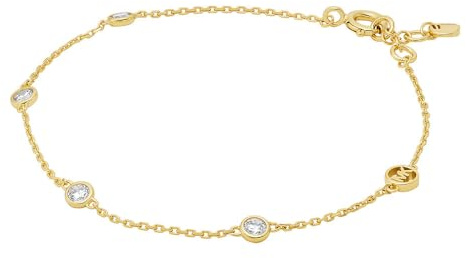 Michael Kors – Premium Kors Brilliance Station-Armband aus goldfarbenem Sterlingsilber für Damen, MKC1716CZ710