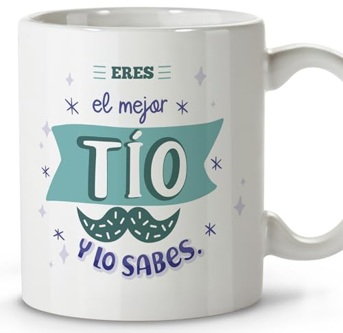 LolaPix Taza tio. Tazas originales para regalar. Regalo tío. Regalo para tío. Taza cerámica 330 ml.