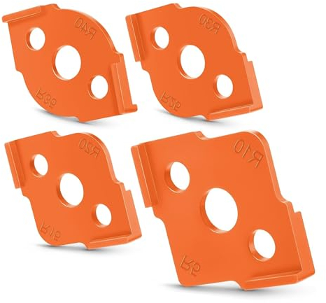 Frässchablonen für Oberfräse, 4 Stück Radius Jig Router Templates, Eckradiusfrässchablonen, für Holzbearbeitungswerkzeug (R5 R10 R15 R20 R25 R30 R35 R40)