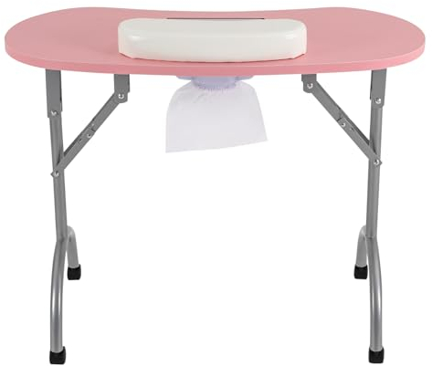 jiumxliu Multifunktionellt manikyrbord med fläkt, bärbart manikyrbord, fällbart med dammsugning, nageldesignbord, bord för hemmabruk, nagelsalong, kontor, belastning 30 kg