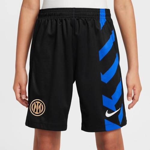 Shorts da Calcio Replica Nike Dri-Fit Inter 2024/25 Stadium per Ragazzo/A – Home, Black/Lyon Blue/White, FN9188-010, L