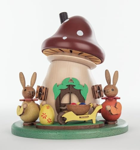 Rudolphs Schatzkiste Räucherfigur Räucherpilz Hasenpärchen mit Schubkarre BxHxT 15x15x15cm NEU Räuchermann Rauchmann Rauchfigur Ostern Osterhase Osterschmuck Osterdekoration