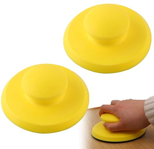 SHUOHONG 2 Stück Schleifklotz, Handschleifblock, Schleifklotz für Polish, Schleifklotz Klett mit Klettverschluss Pad, Schleifblock, Handschleifer, Schleifschwamm für Polish Schleifscheiben