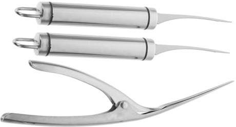 Cabilock 3pezzi Strumento in Acciaio Inossidabile per Sgusciare Gamberetti Gamberetti Pulitore per Attrezzi per