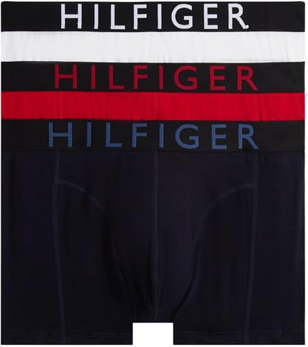 Tommy Hilfiger Calzoncillos bóxer Pack de 3 Hombre Trunks con Logotipo en la Cintura