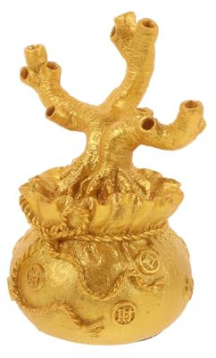 OSOLADY Geldbaum Aus Resin Mit -Basis Vintage Glücksbaum Für Wohlstand Chinesischer Stil Dekoration Für Zuhause Oder Geschäft Halbfertiger Glücksbaum Zum Selbergestalten