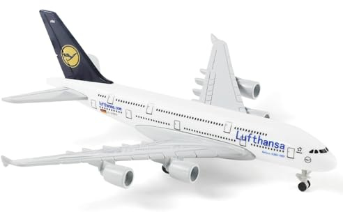 QIYUMOKE 1/400 A380 Metallmodell för Lufthansa Airbus A380 med hjul (15,5 cm) Lämplig för flygentusiaster att visa upp, kan också användas som present eller dekoration