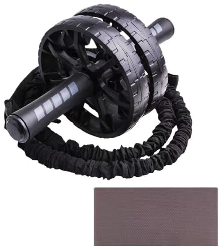 Ab Roller Wheel, Abdominal Wheel for Abdominal Exercise Machine, Arespark Home Gym Equipment for Core Workout, No Noise Ab Roller Exercise Equipment with Knee Mat and Foam Handle (2-black)