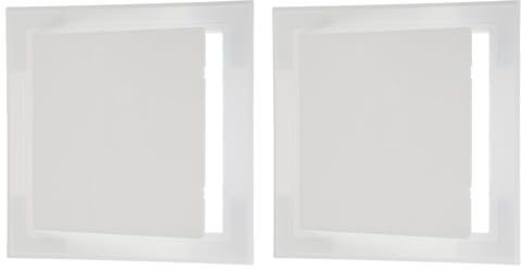 PATIKIL 200x200mm Self-Adhesive Access Panel, 2Pcs ABS Plastic Panels for Inspection Hatch Access Door for Drywall Plumbing Pipes Fuse Box Cover Cabinet Conceals Wires, White