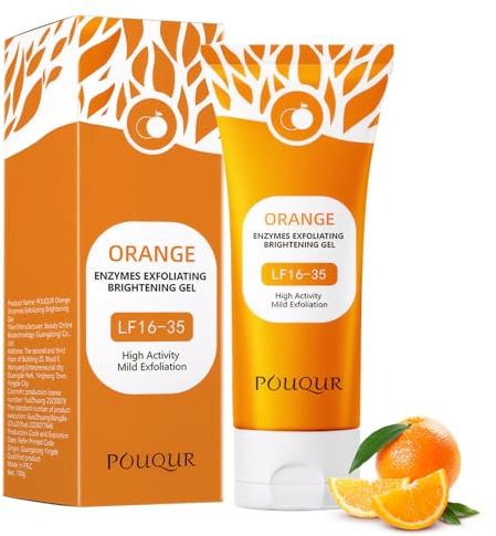 Gel peeling all'arancia naturale, gel peeling agli enzimi d'arancia, gel esfoliante delicato con estratto naturale d'arancia, rimuove le cellule morte della pelle, migliora la consistenza della pelle